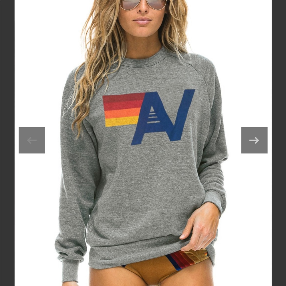 Aviator Nation Logo Crew Sweatshirt Size SMALL